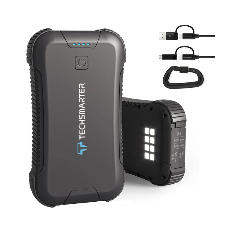 Techsmarter TSBar Rugged 30000 mAh 45W Powerbank - Black - مزود طاقة